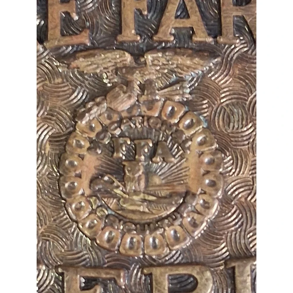 Vintage 1940s FFA Future Farmers of America Brass Belt Buckle Invisible Clamp